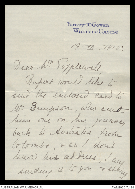 Folder 1 of 2 - Letters and Papers to the service of James William ...