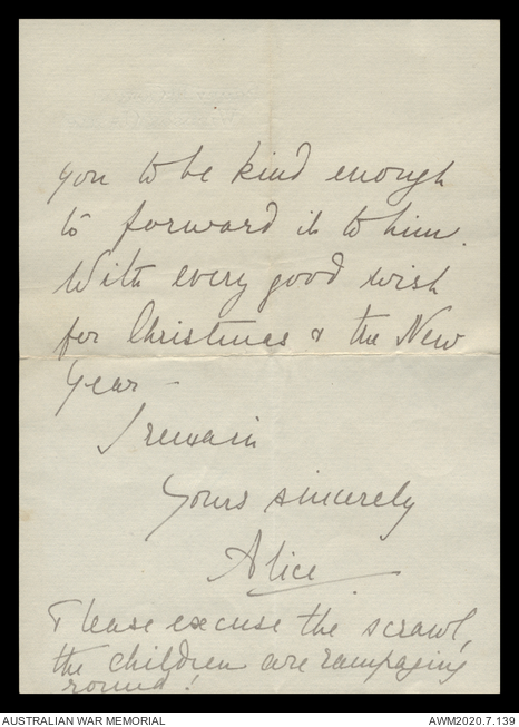 Folder 1 of 2 - Letters and Papers to the service of James William ...