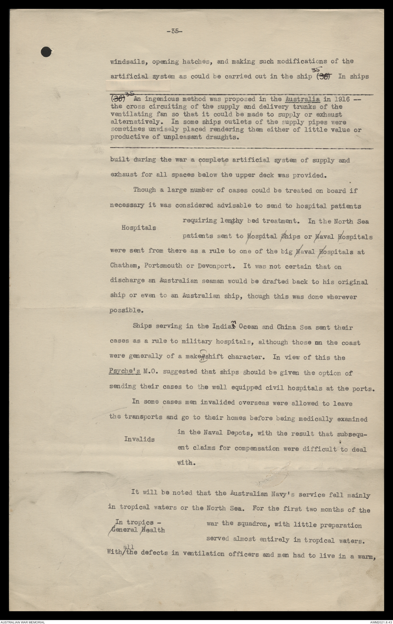 AWM44 16/9 - [Official history of the Australian Army Medical Services ...