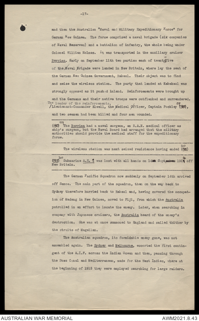 AWM44 16/9 - [Official history of the Australian Army Medical Services ...