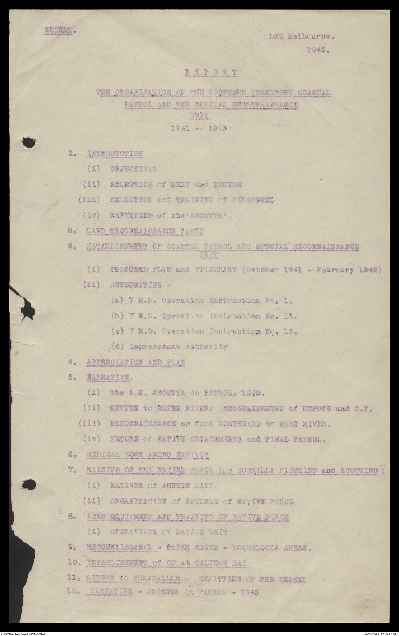 AWM54 741/5/9 PART 2 - [Patrols - Reconnaissance:] Report on Northern ...
