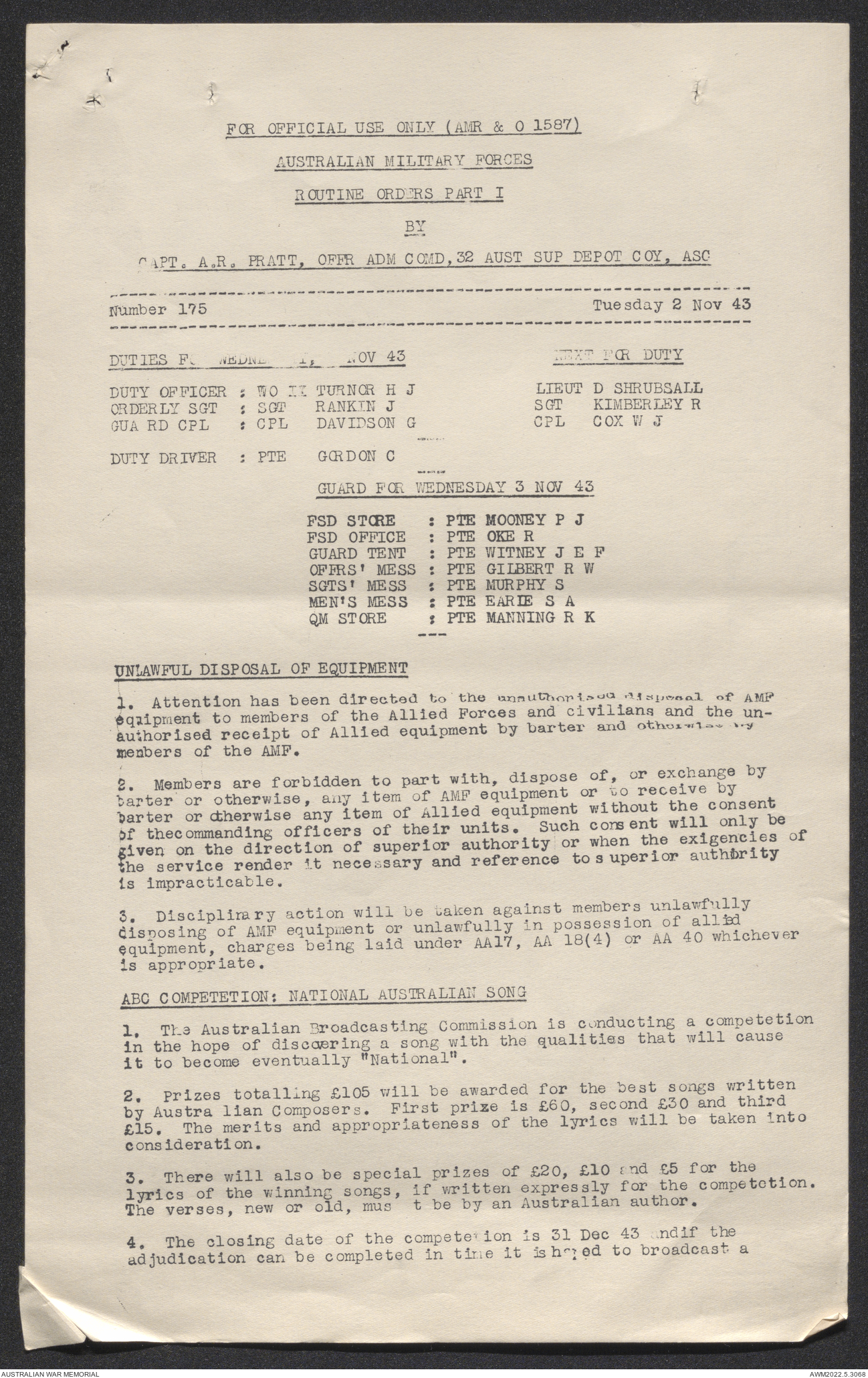 AWM52 10/38/32/3 - [Unit War Diaries, 1939-45 War] 32 Australian Supply ...