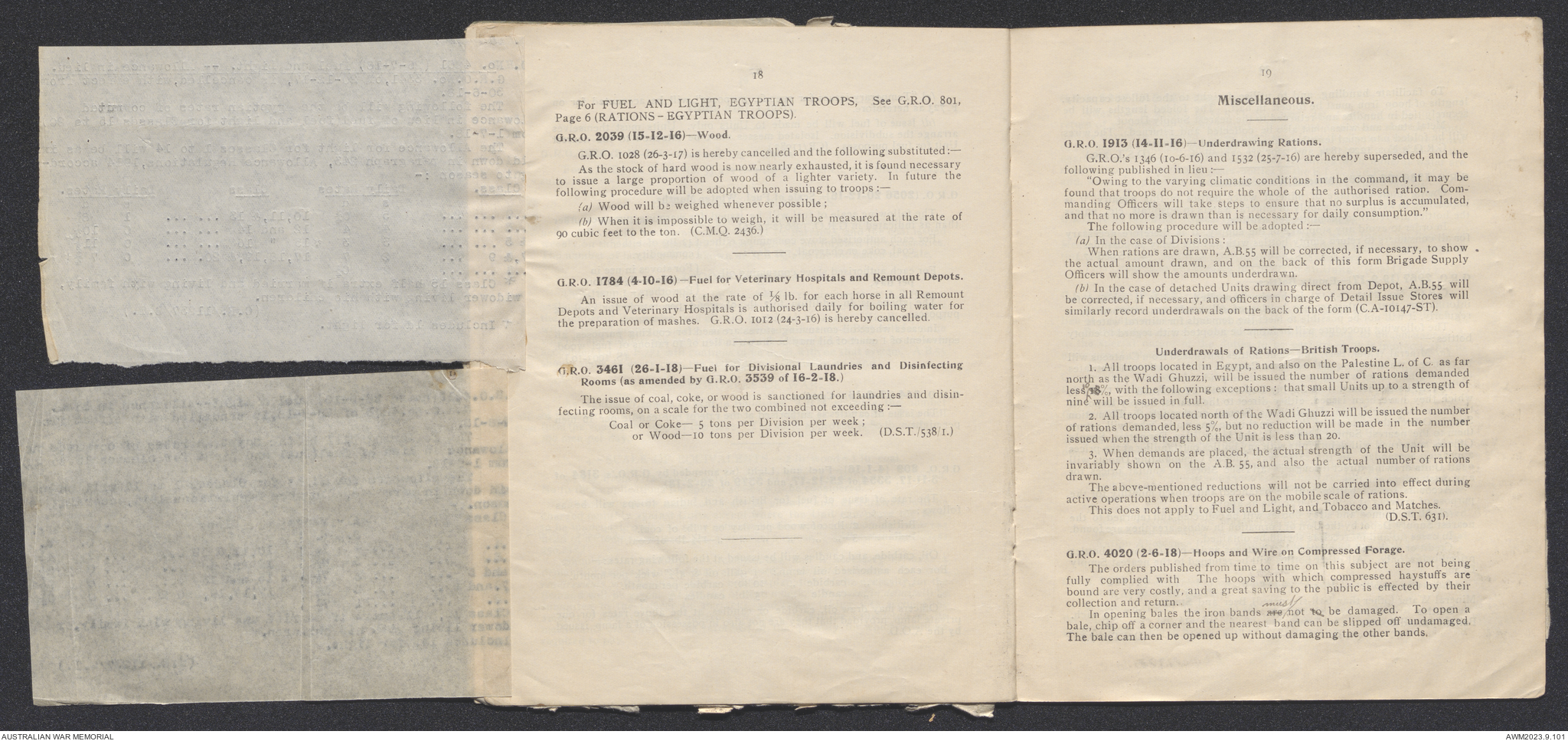 Ration pamphlet : scales of rations, forage, fuel and light as ...