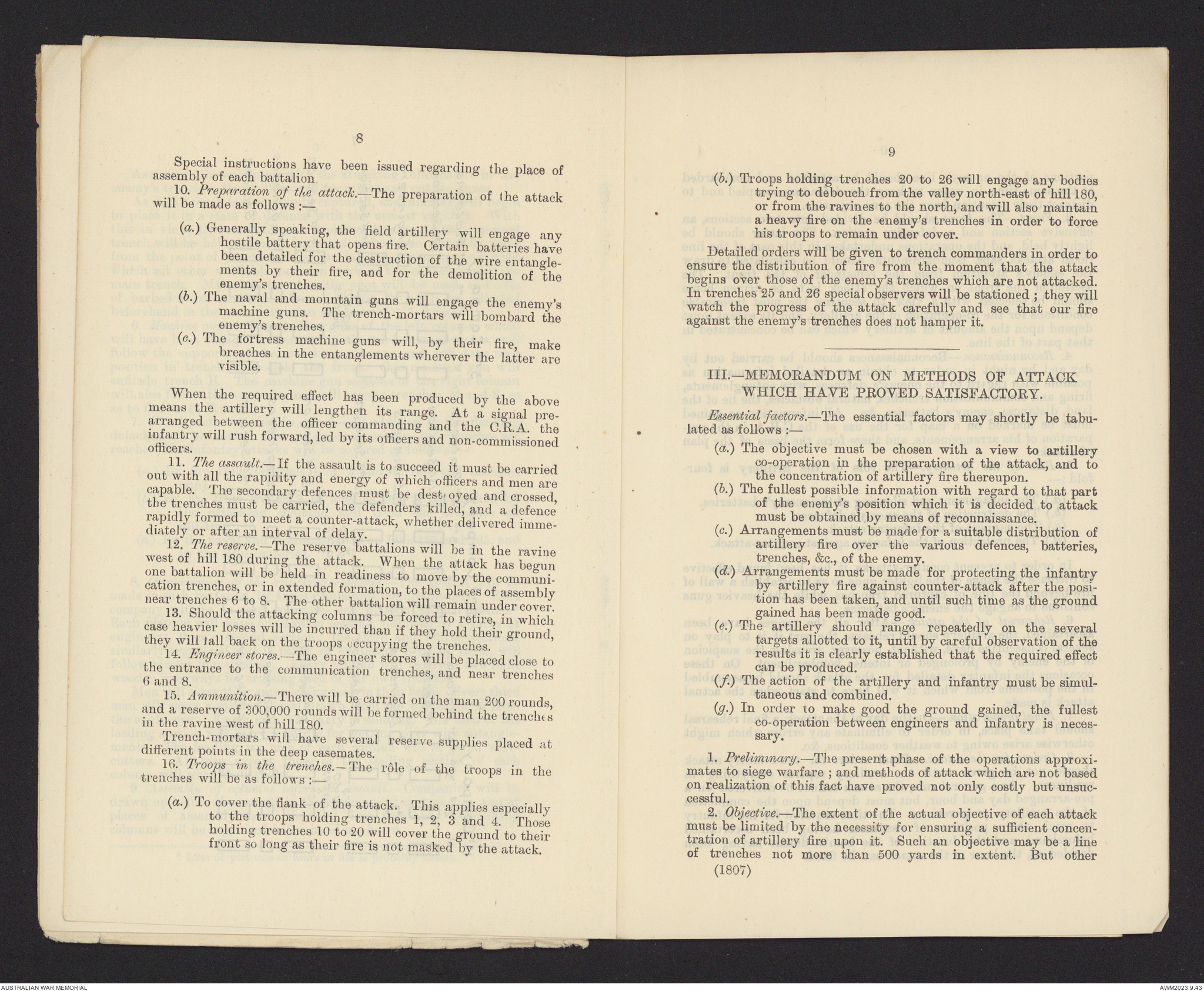 Trench warfare : notes on attack and defence / collated by the General ...