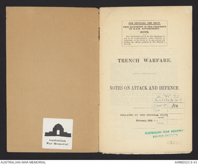 Trench warfare : notes on attack and defence / collated by the General ...