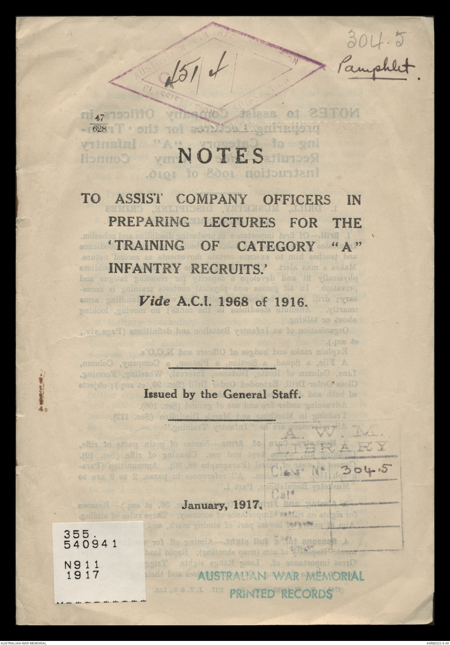 Notes to assist company officers in preparing lectures for the training ...