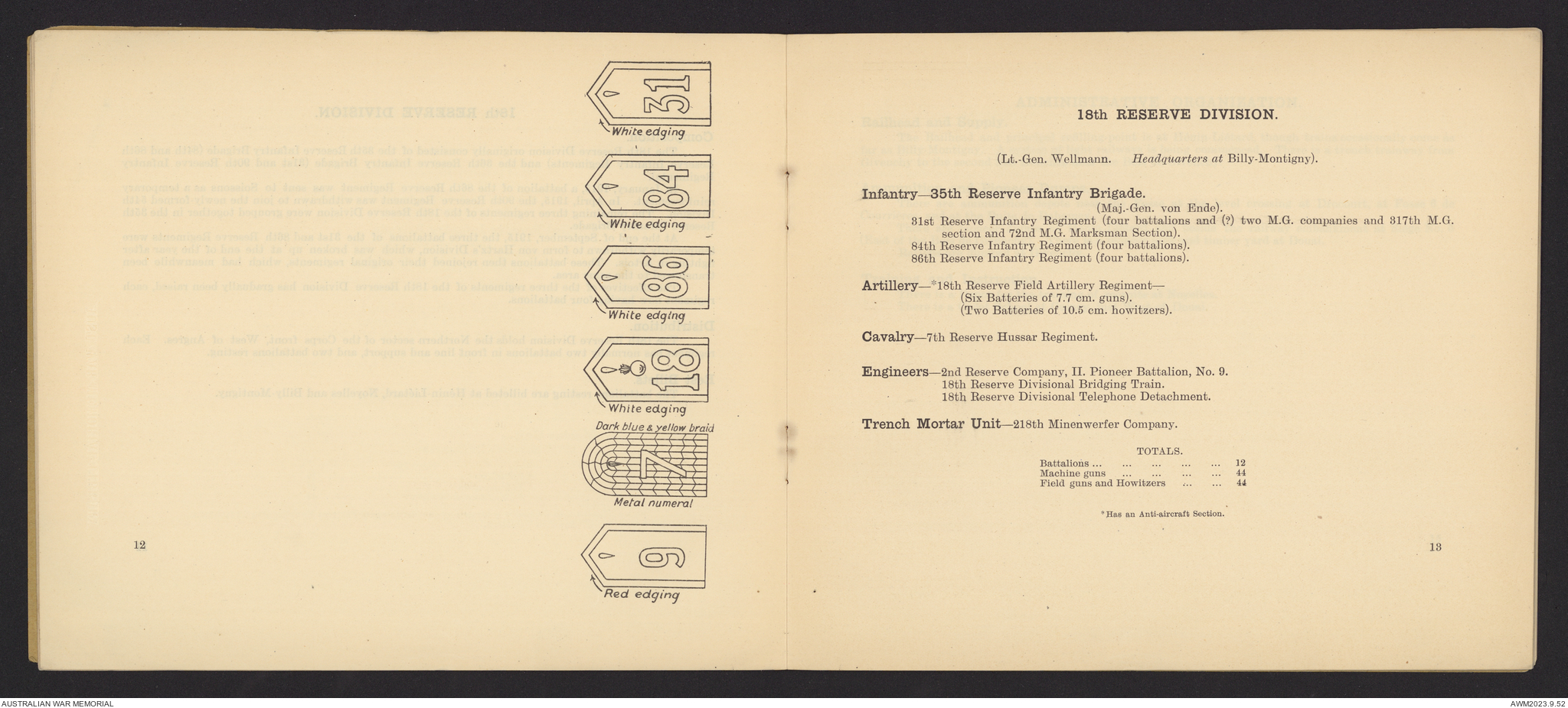 Notes on German army corps / General Staff, General Headquarters. IX ...