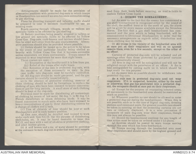 Yellow cross gas shells and the measures to be taken to counteract ...