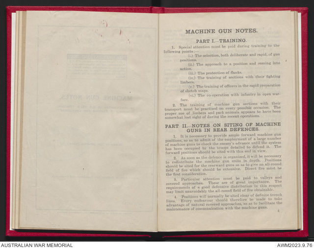 Machine gun notes / issued by the General Staff. Variant title ...