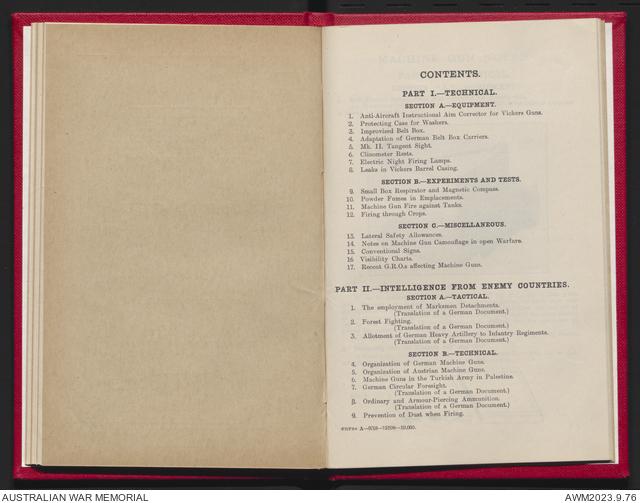 Machine gun notes / issued by the General Staff. Variant title ...