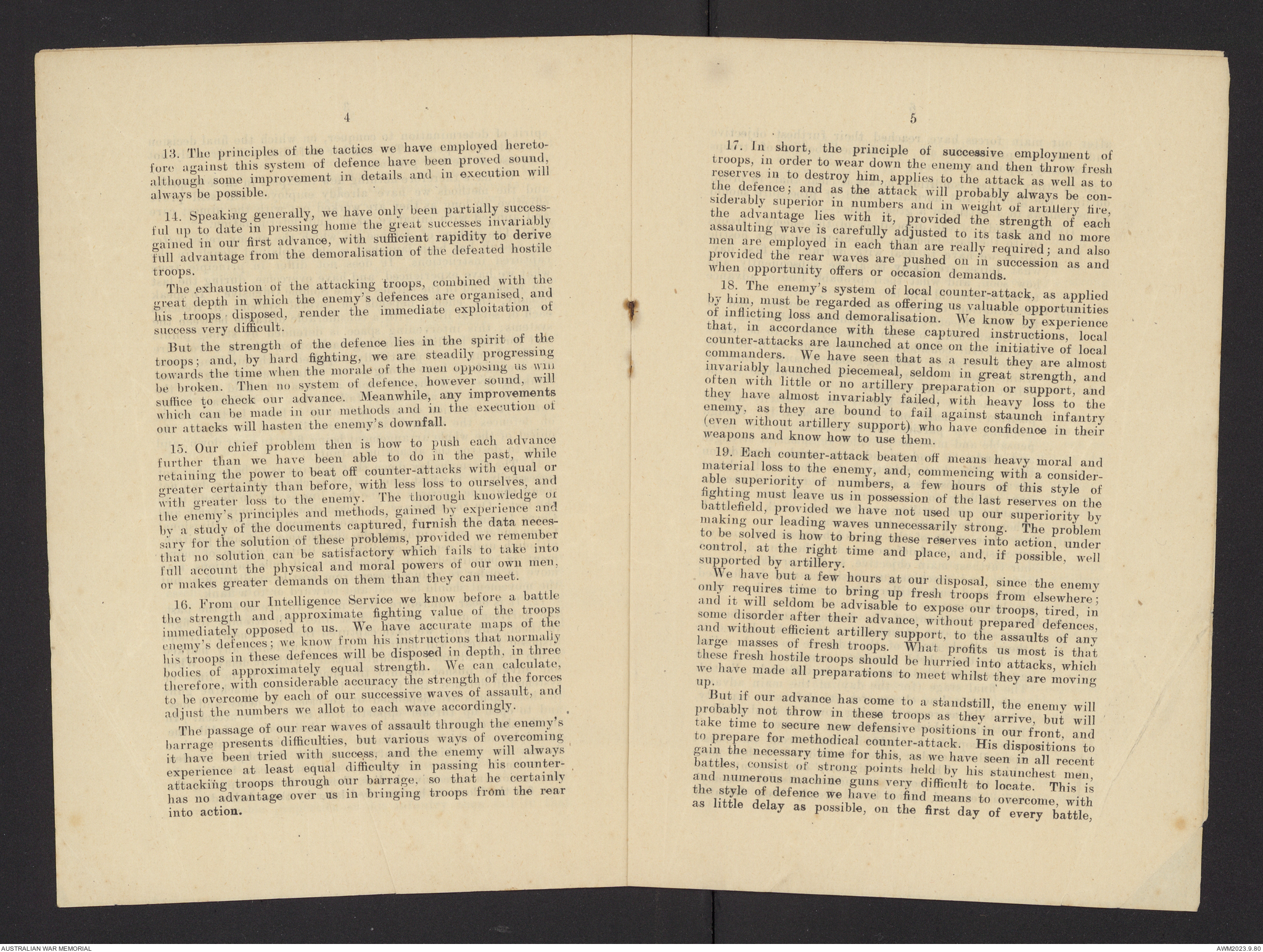 Instructions for battle (issued by the General Staff), May, 1917 ...