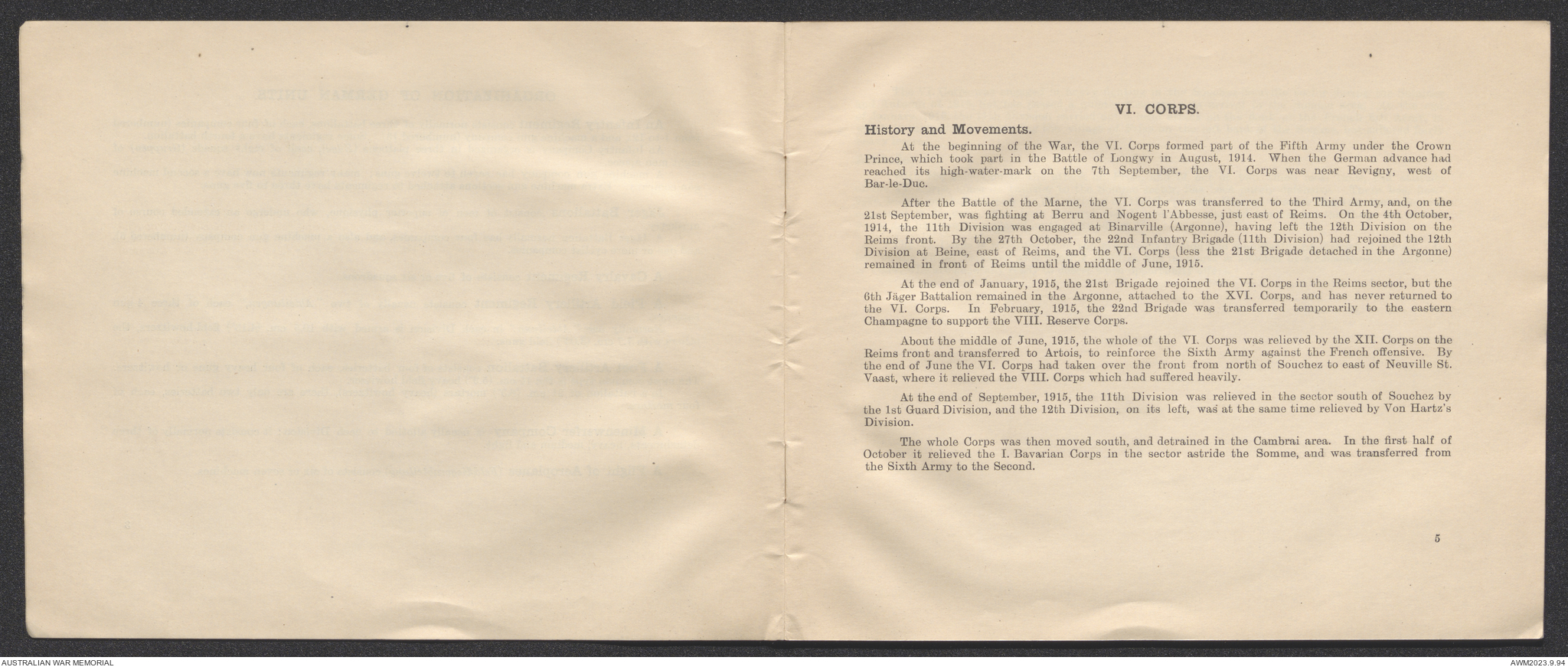 Notes on German army corps / General Staff, General Headquarters ...