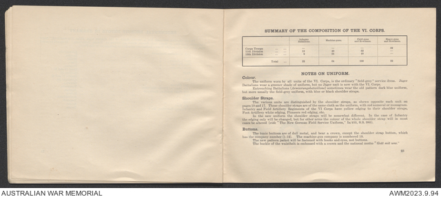 Notes on German army corps / General Staff, General Headquarters ...