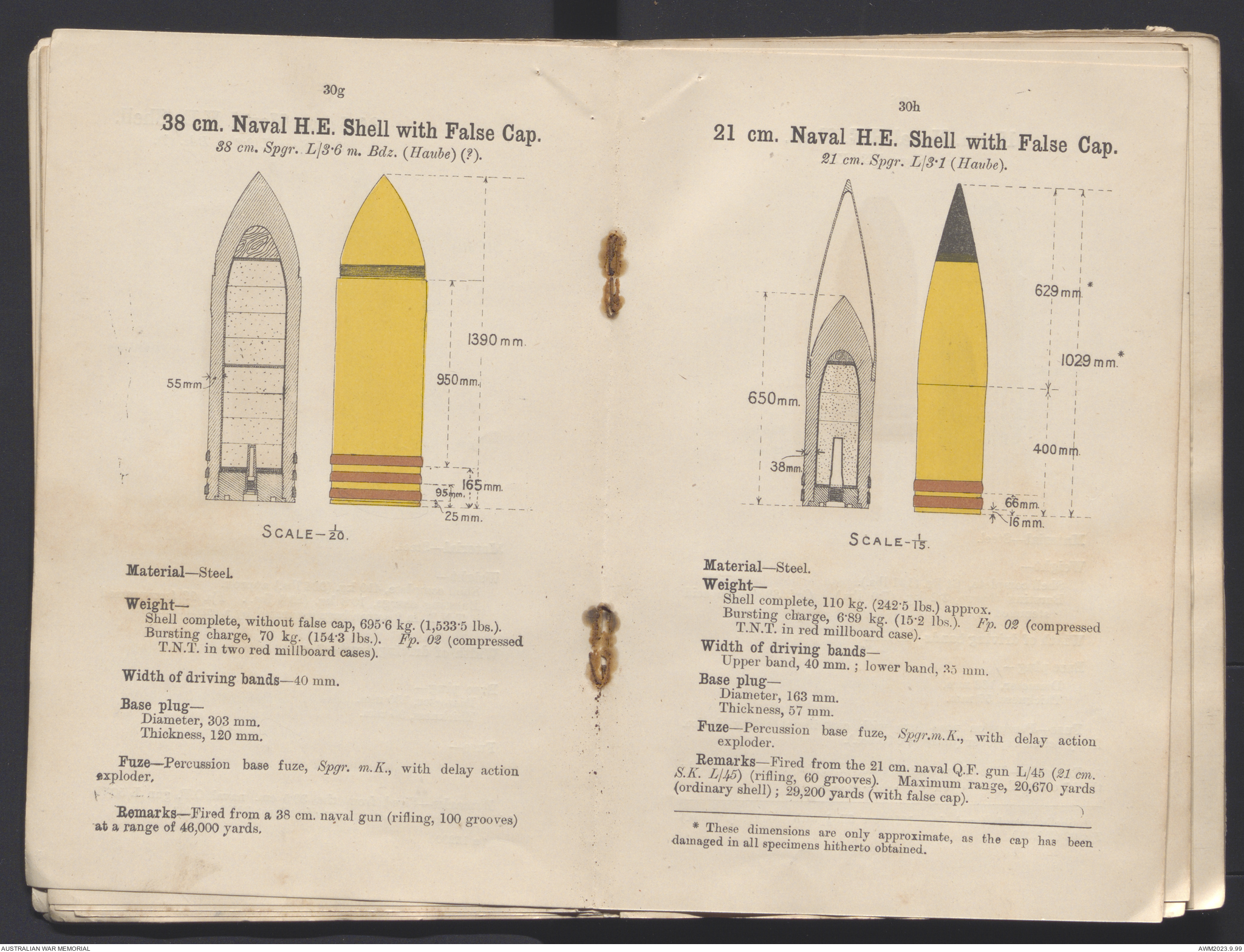 Notes on German shells. | Australian War Memorial
