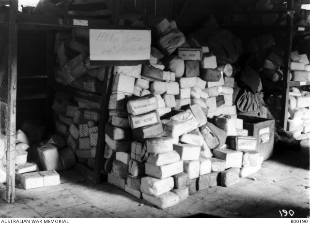 Parcels at the Australian Base Post Office, for patients in the 14th ...