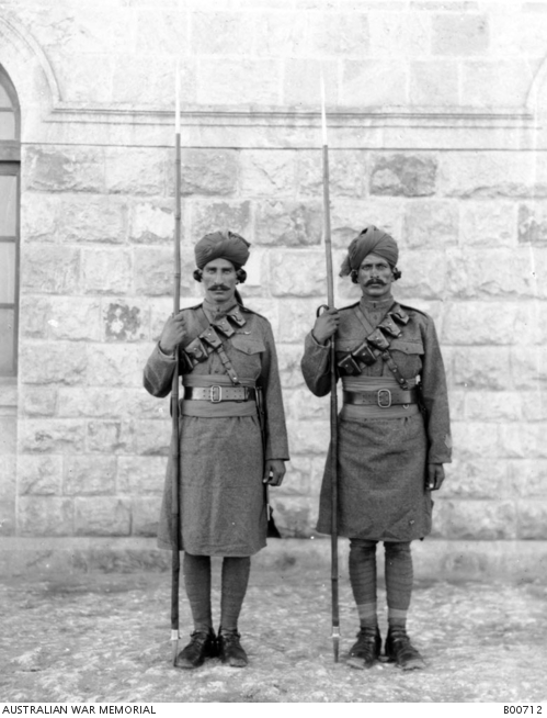 Two Pathan soldiers, one wearing campaign medal ribbons for service in ...