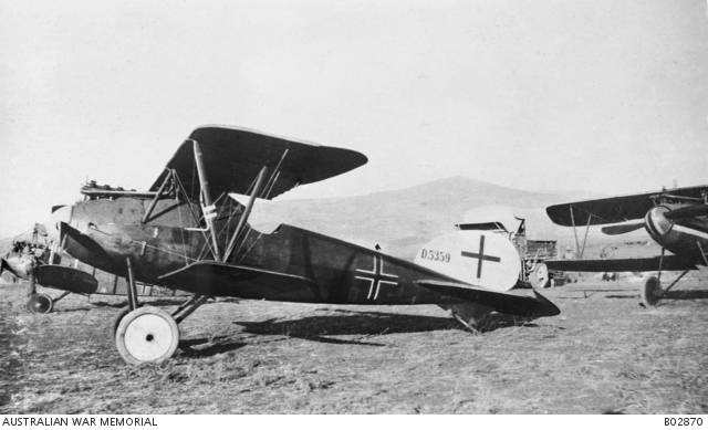 Captured German aircraft at El Afule. An Albatros DVa serial D5359 ...