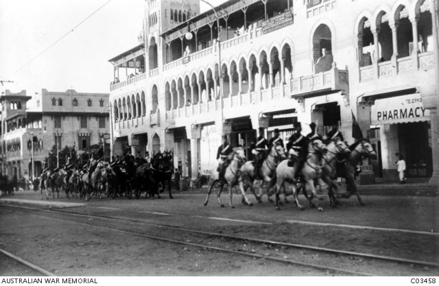 A mounted military procession on the occasion of the accession of ...