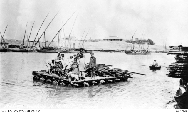 Natives working HM Raft 'Triumph' on the Suez Canal. | Australian War ...