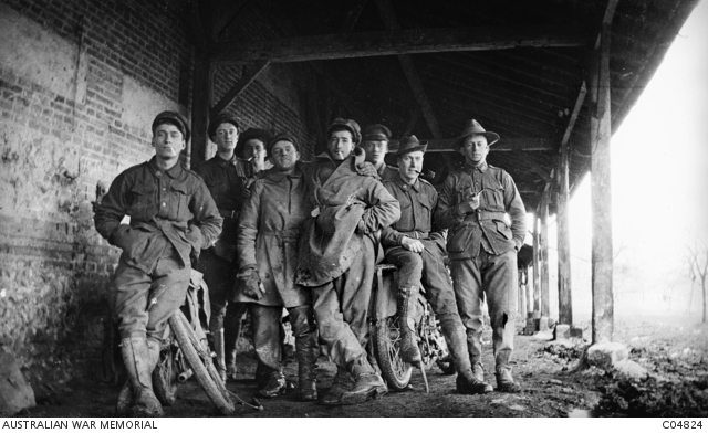 A group of despatch riders of the 3rd Divisional Signal Company ...