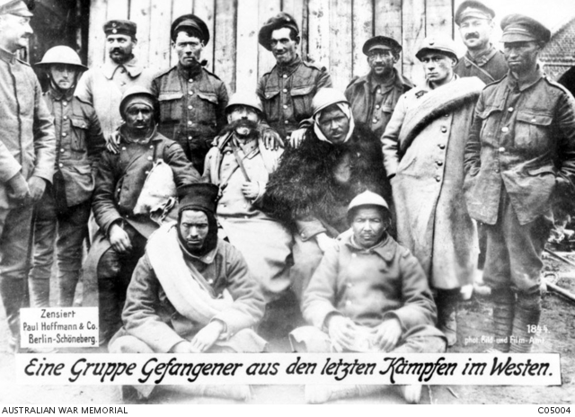 A group of Allied prisoners, captured by the Germans on the Western ...