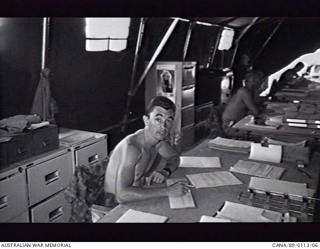 Namibia. 1989-05-13. Corporal Mark Smith and others at work at their ...