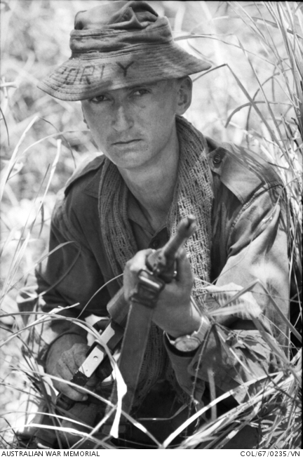 Private Roger Portlock of Tallangatta, Vic, a soldier of 2 Platoon, A ...