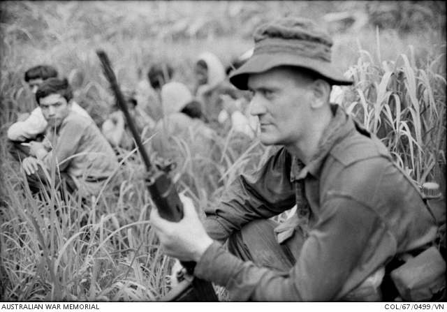 Vietnam. 1967. Warrant Officer Geoff Diamond of Ascot Vale, Vic, a ...