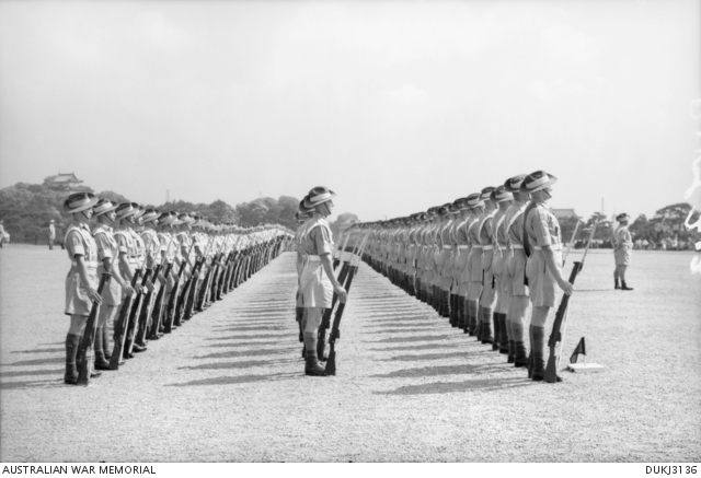 British Commonwealth Occupation Force (BCOF) parade in the grounds of ...