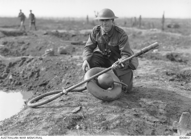 Lieutenant Leslie Bowman Cadell 6th Battalion Holding A German 
