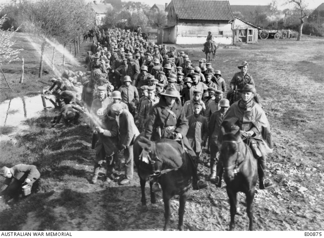 German prisoners captured by the Australian troops in the attack at ...
