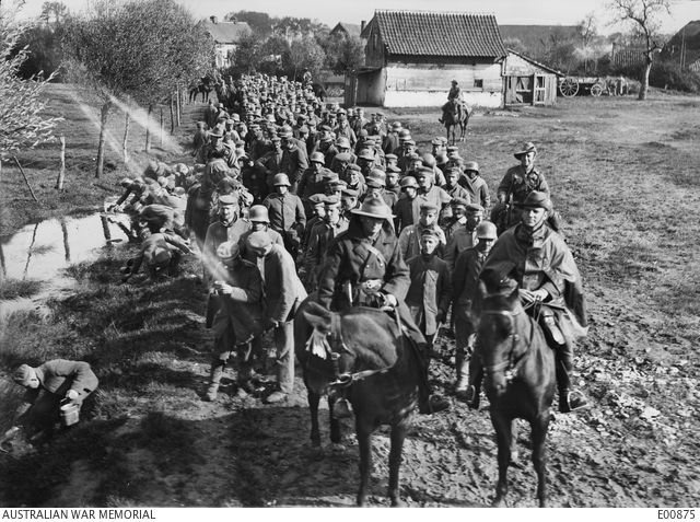 German prisoners captured by the Australian troops in the attack at ...