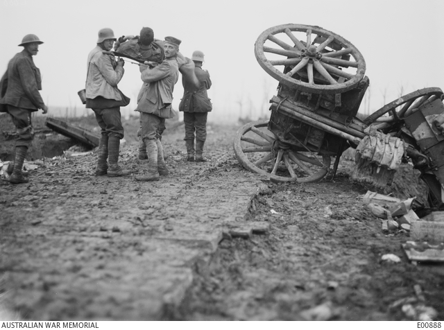 During the Australian advance at Broodseinde Ridge, in the Ypres sector ...