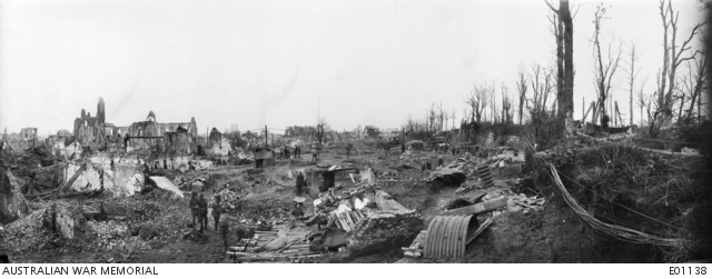 Australian soldiers billeted in dugouts along the ramparts of Ypres ...