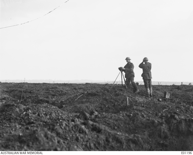 An Australian visual signalling station at Broodseinde Ridge, in the ...