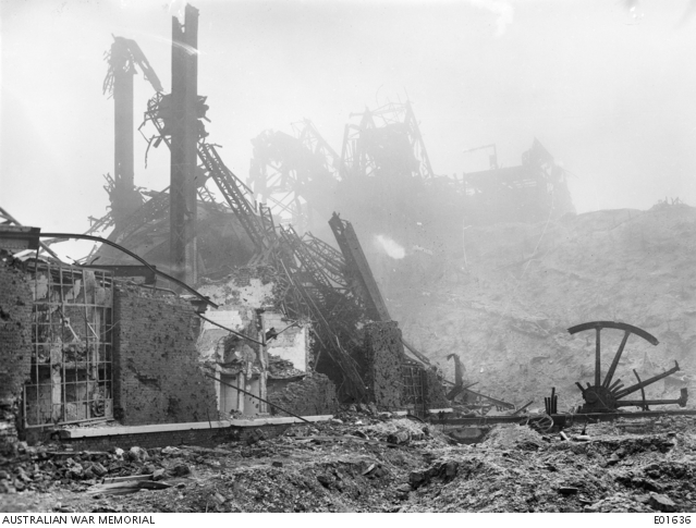 The ruins of the power plant building of the Tower Bridge Colliery ...