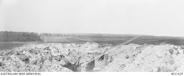 View from the wood to the hill in front of Morlancourt. It was over ...