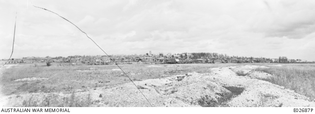 View from the old German front line trench south east of Villers ...