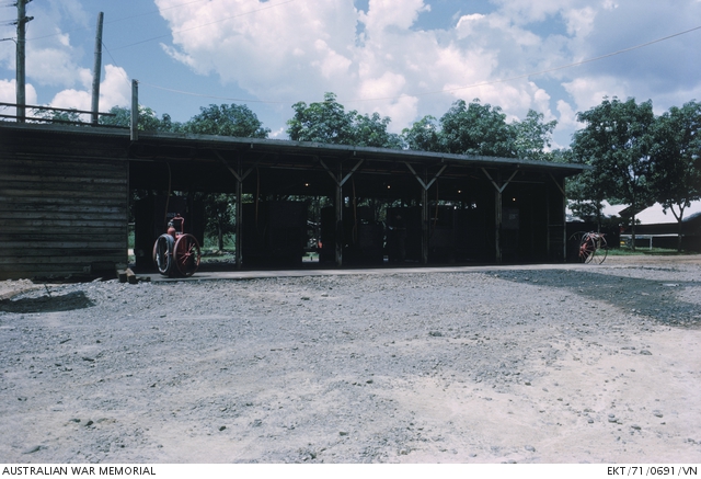 Nui Dat, South Vietnam. 1971. Power House shed at 1st Australian Task ...