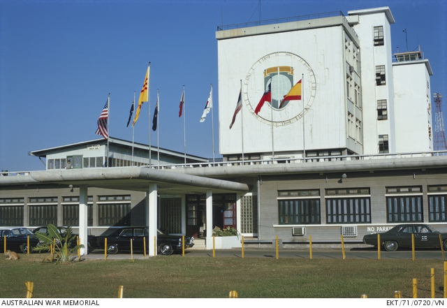 Exterior view of Headquarters, Australian Forces Vietnam (AFV) building ...