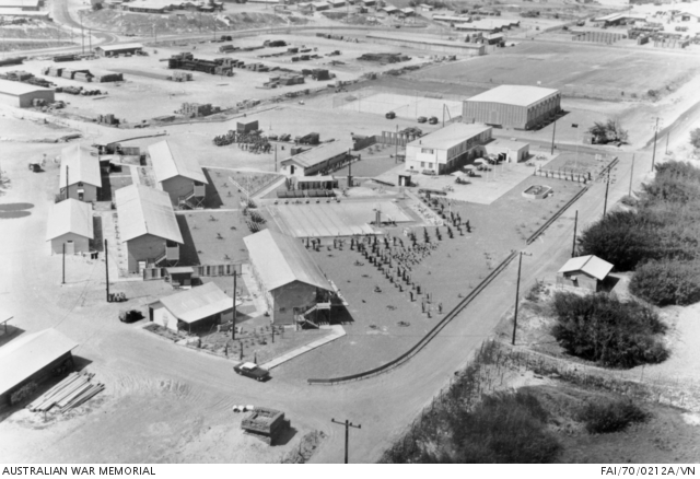Vung Tau, South Vietnam. April 1970. Aerial view of the 1st Australian ...