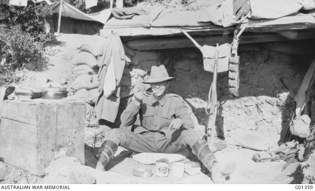 Gallipoli Peninsula Turkey 1915 Dugout At 1st Australian Divisional 