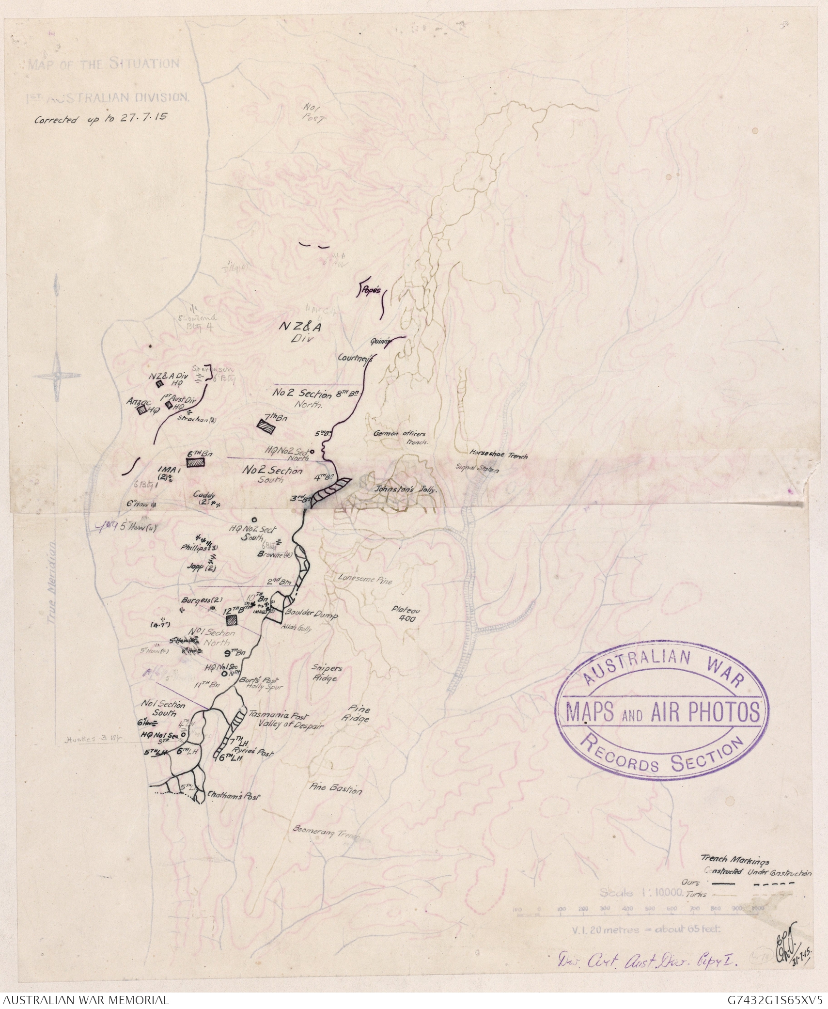 Map of the situation 1st Aus div | Australian War Memorial