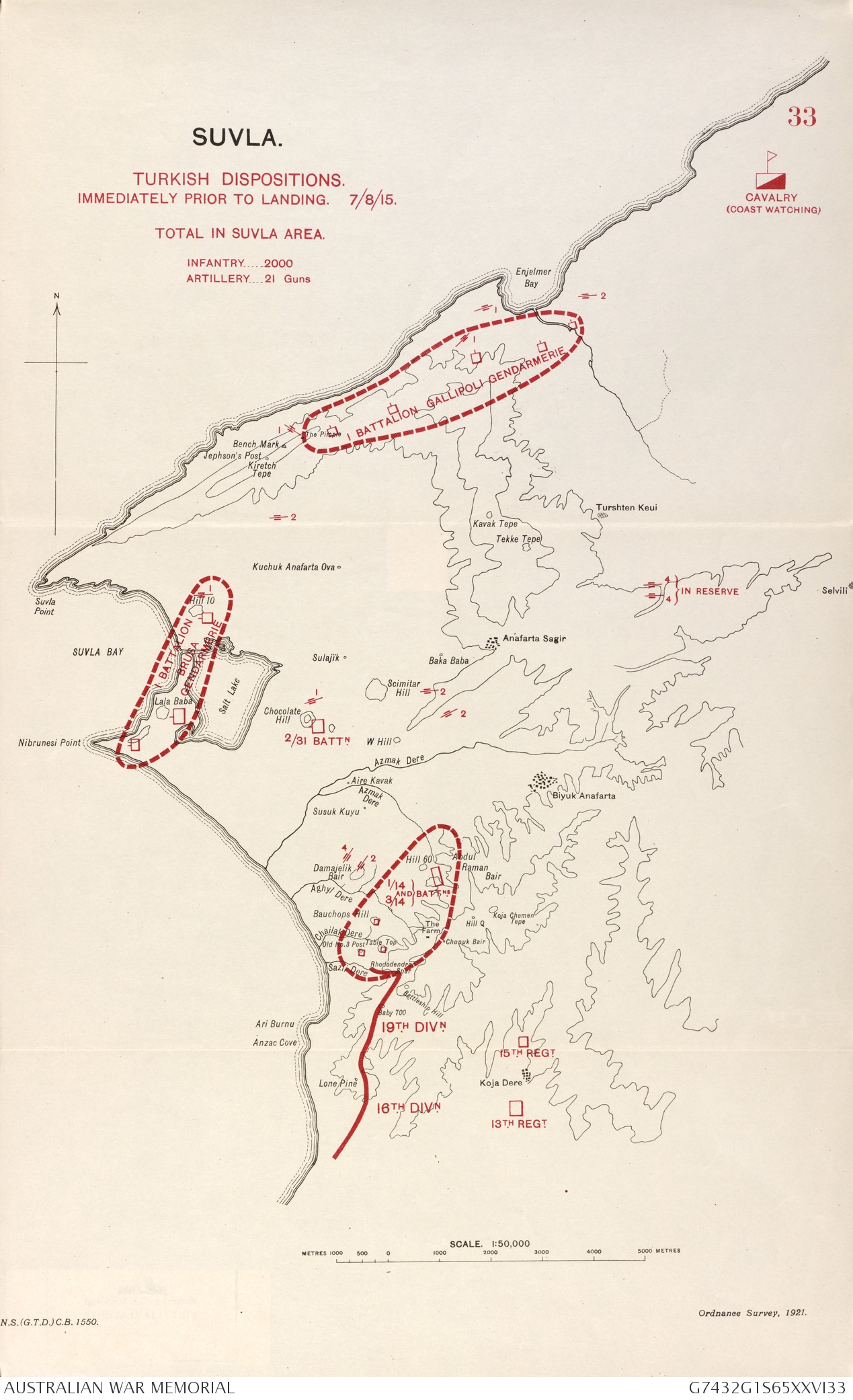 Suvla Turkish Dispositions Immediately Prior to | Australian War Memorial