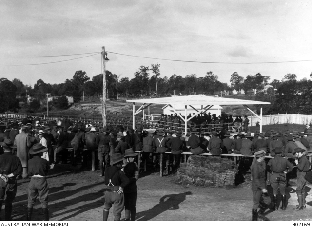 ENOGGERA, QUEENSLAND. C. 1915. PART OF THE WHITE CITY CAMP SHOWING A ...