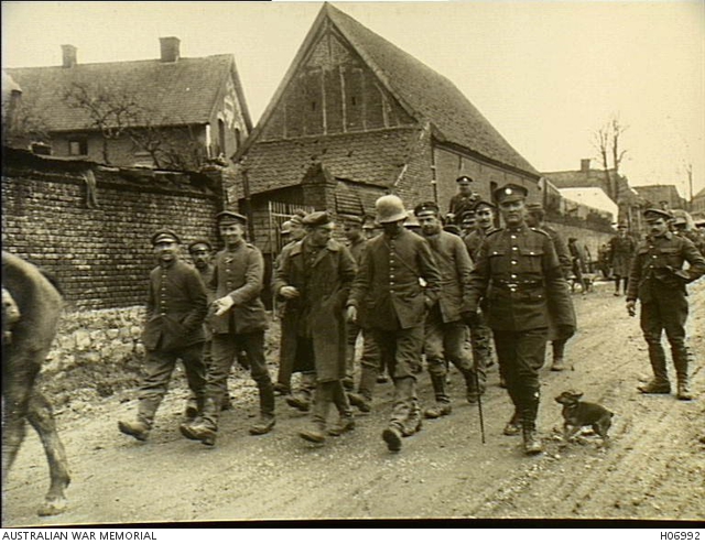 France. c. 1917. German prisoners of war captured by the Canadian Army ...