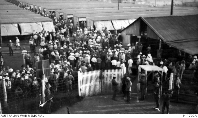 VIEW FROM OUTSIDE THE INTERNMENT CAMP BEFORE A RIOT BROKE OUT ON 1916 ...