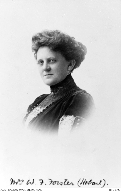 Portrait of Mrs W. Forster. of Hobart, Tasmania. Mrs Forster worked ...