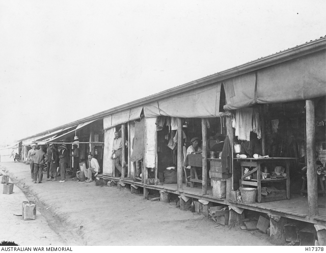 HOLSWORTHY, NSW. 1916. PORTION OF ONE OF THE INTERNEES BARRACKS AT THE ...