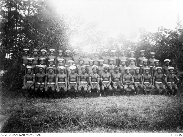New Britain. A group photograph of Native Police. (Donor Colonel S ...